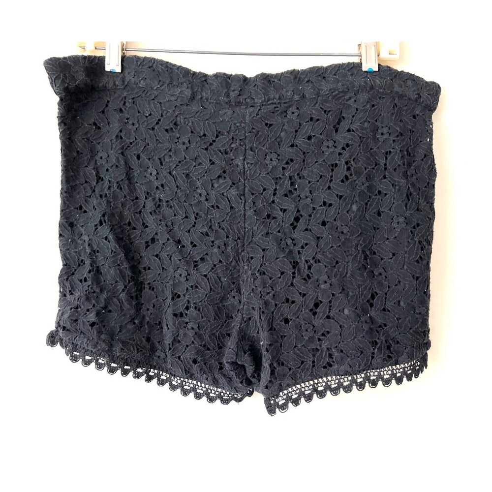 Womens Black Lace over Cotton Shorts by H&M sz Small - Picture 2 of 4